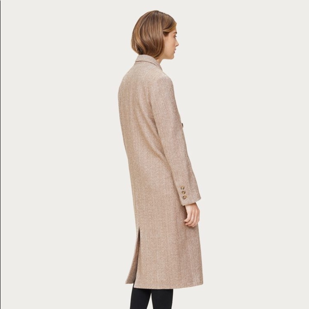 Jenni Kayne Tan Herringbone Pea Coat - Picture 2 of 6